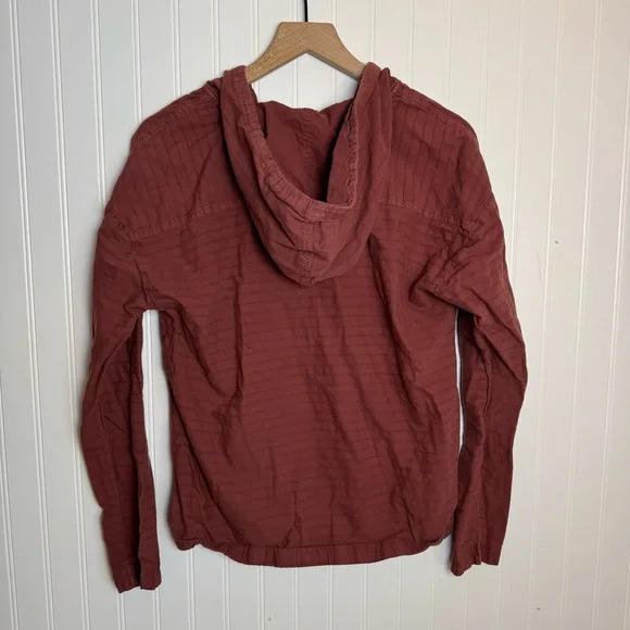 Prana Farin Hooded Pullover Organic Cotton Brick Red Women’s Size Medium - Picture 7 of 12